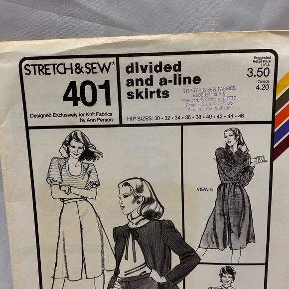 1981 Stretch and Sew Divided and A-Line Shirts Design Patterns By Ann Person - Picture 3 of 10